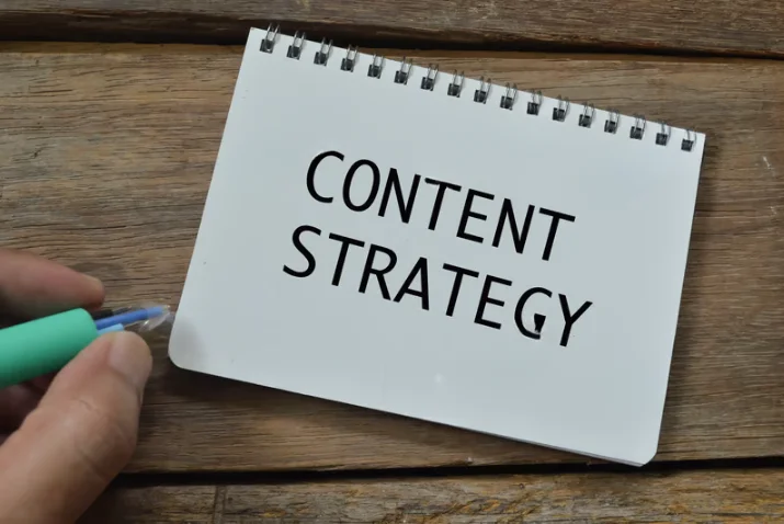 Notepad with content strategy planning ideas and audience research